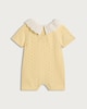 image 3 of F&F Baby Pure Cotton Pointelle Short Sleeved Romper in Yellow
