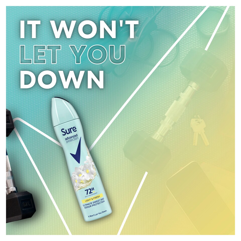 image 1 of Sure Advanced Protection Light And Fresh 72Hr Antiperspirant Deodorant 200Ml