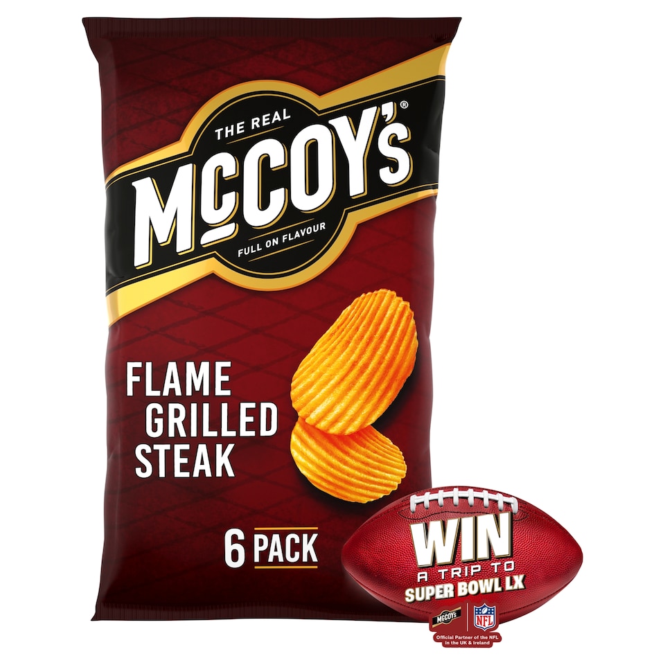 image 1 of Mccoy's Flame Grilled Steak Crisps 6X25g