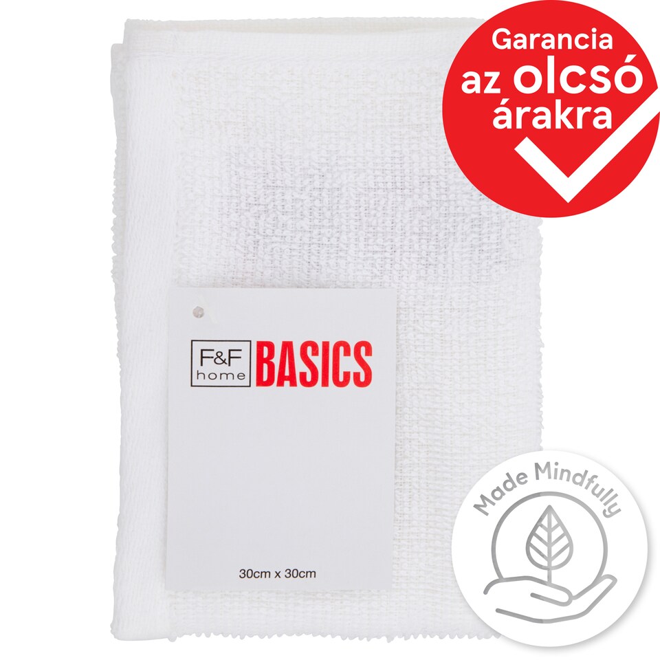 F&F Home Basics fehér arctörlő 30 cm x 30 cm