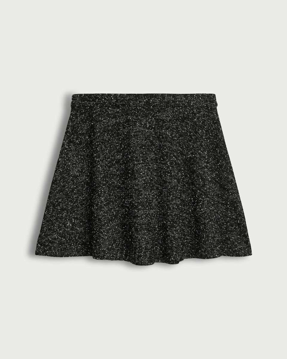 F&F Boucle Textured A Line Co-ord Skirt in Multi Black White