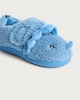 image 3 of F&F Boys Fleece Textured Triceratops Slippers in Blue