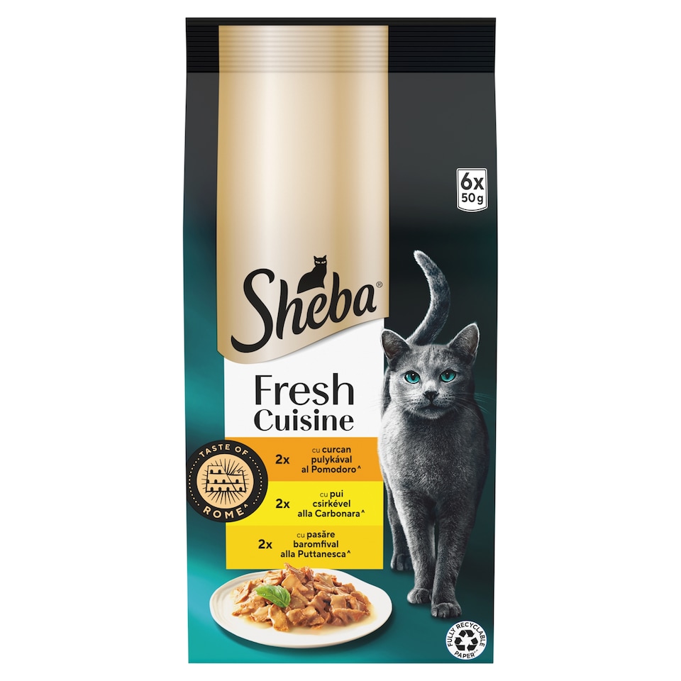 Sheba Fresh Cuisine Taste of Rome Complete Wet Cat Food for Adult Cats 6 x 50 g (300 g)