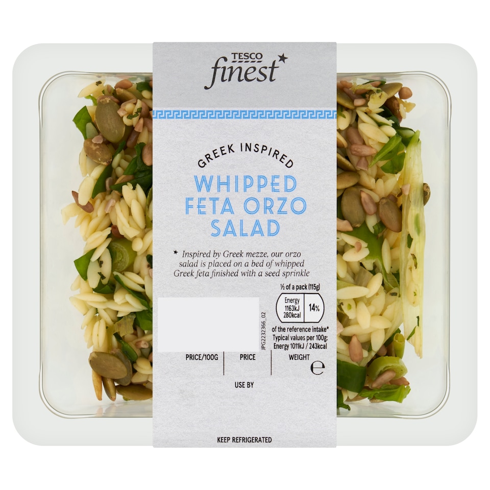 Tesco Finest Whipped Greek Feta Orzo Salad 230g