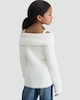 image 3 of F&F Girls Off-Shoulder Fluffy Jumper in Cream