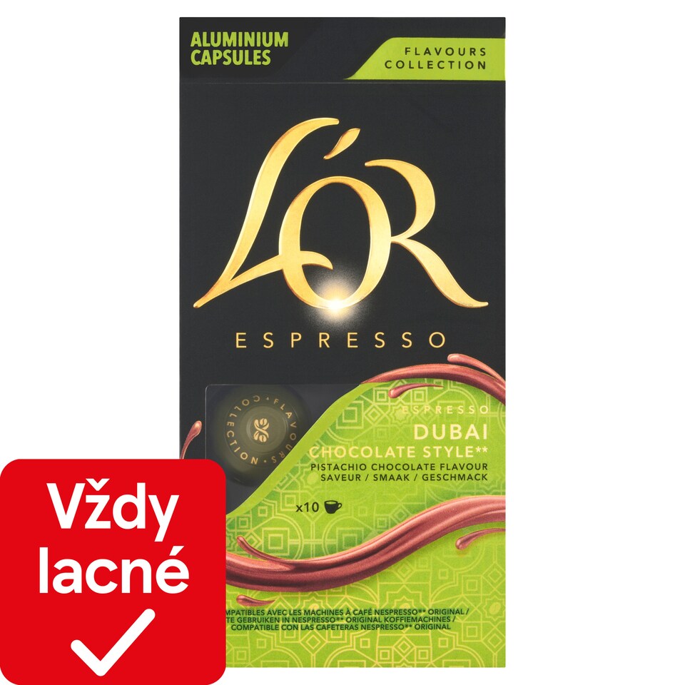 obrázok 1 z L'OR Espresso Dubai Chocolate Style pražená mletá káva 10 kapsúl 52 g
