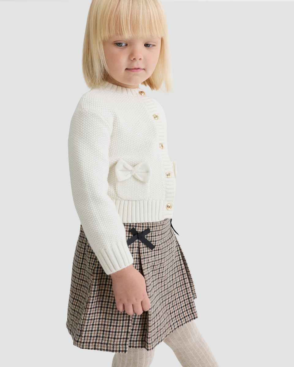 image 1 of F&F x Samantha Faiers Bow Pocket Cardigan in Cream