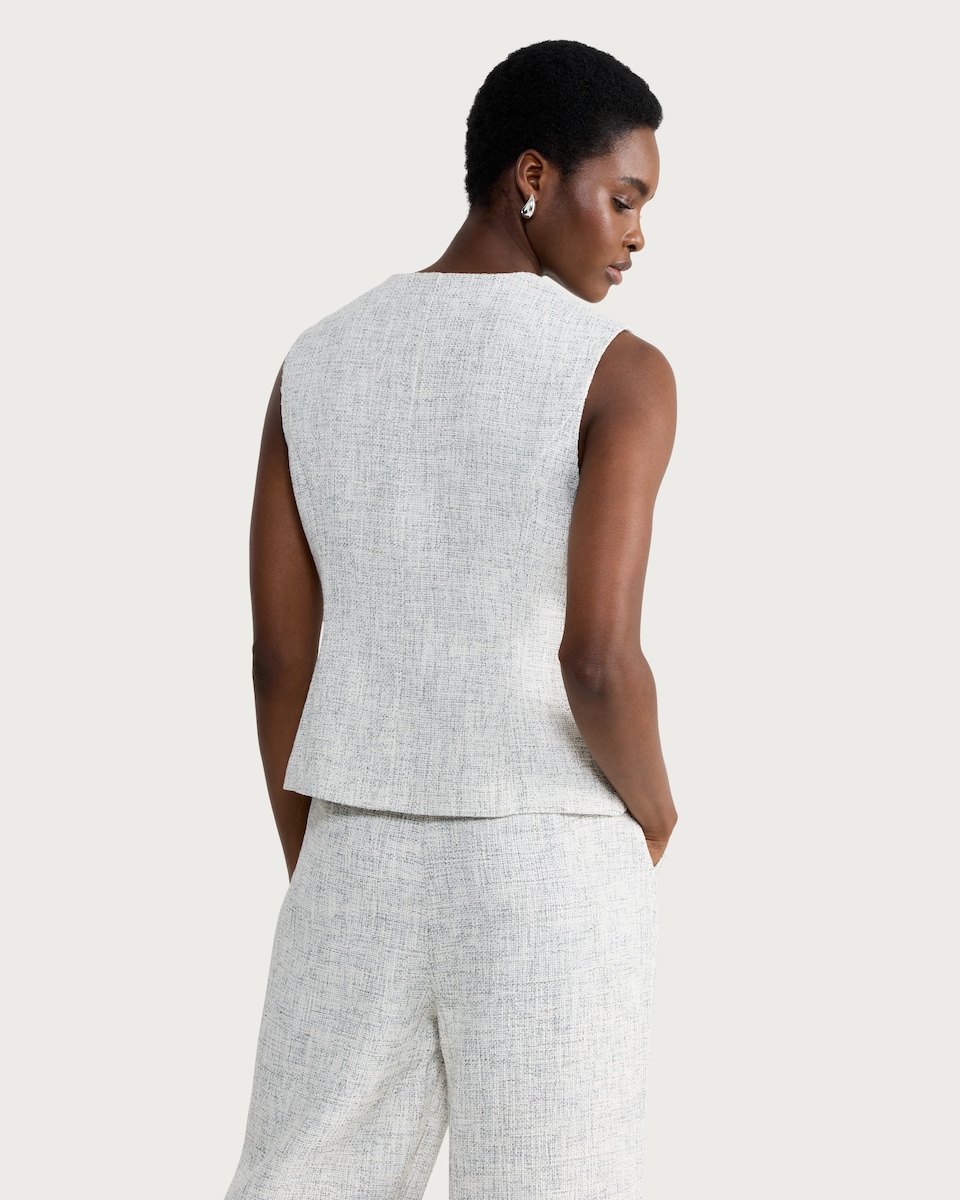 image 1 of F&F High Neck Waistcoat in Cream