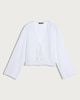 image 4 of F&F Pure Cotton Tie Front Blouse in White