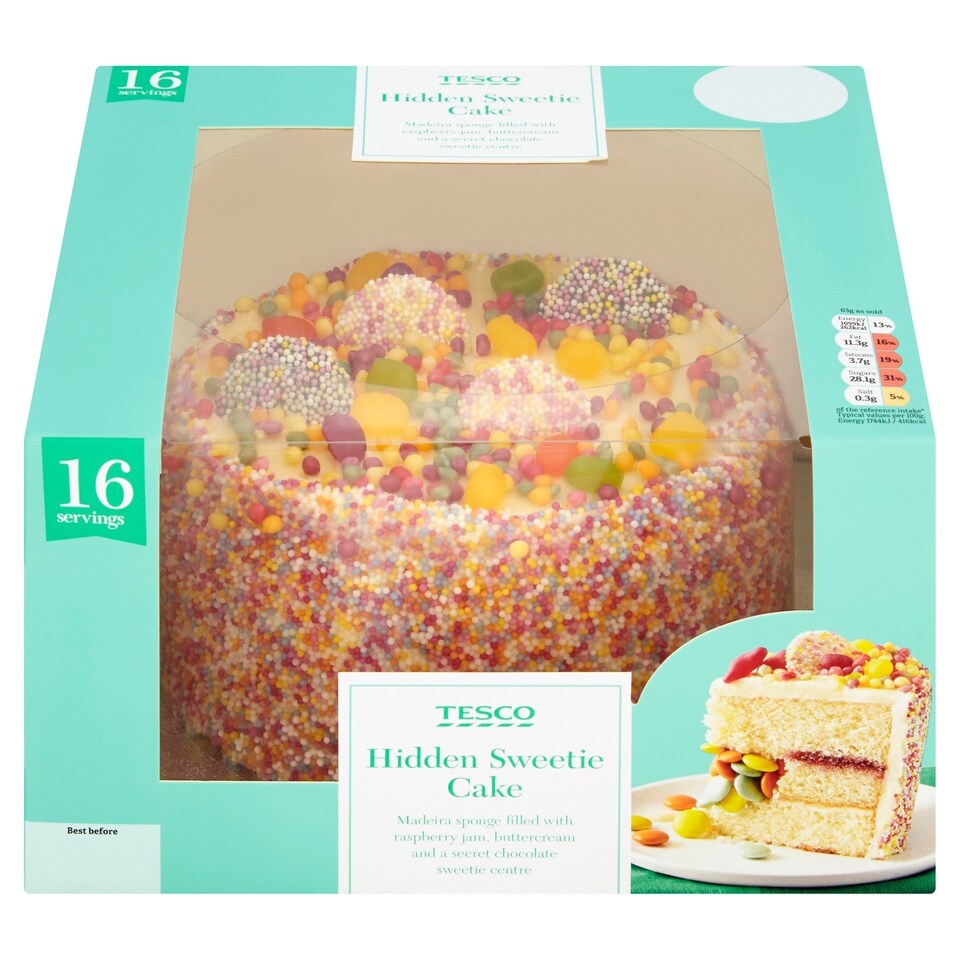 image 1 of Tesco Hidden Sweetie Cake
