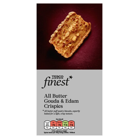 Tesco Finest Gouda & Edam Crispies 90G Tesco Groceries