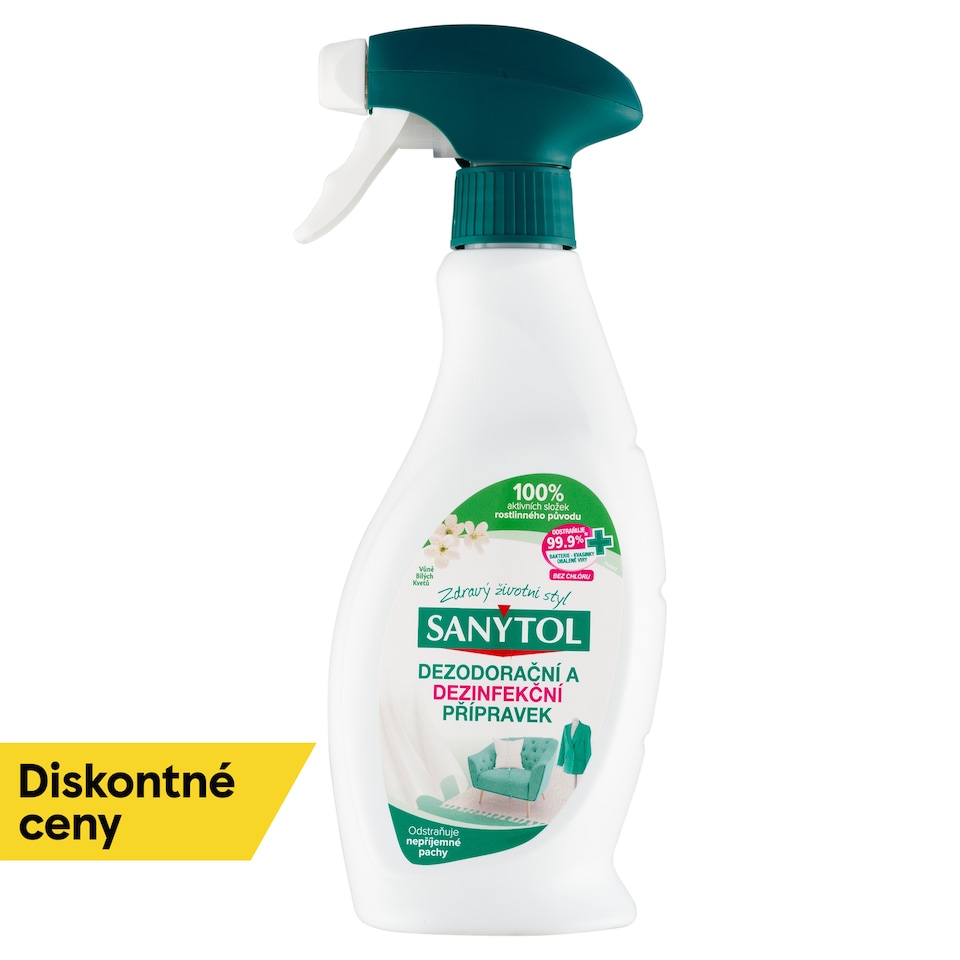 obrázok 1 z Sanytol Dezodoračný a dezinfekčný prípravok protect s vôňou bielych kvetov 500 ml