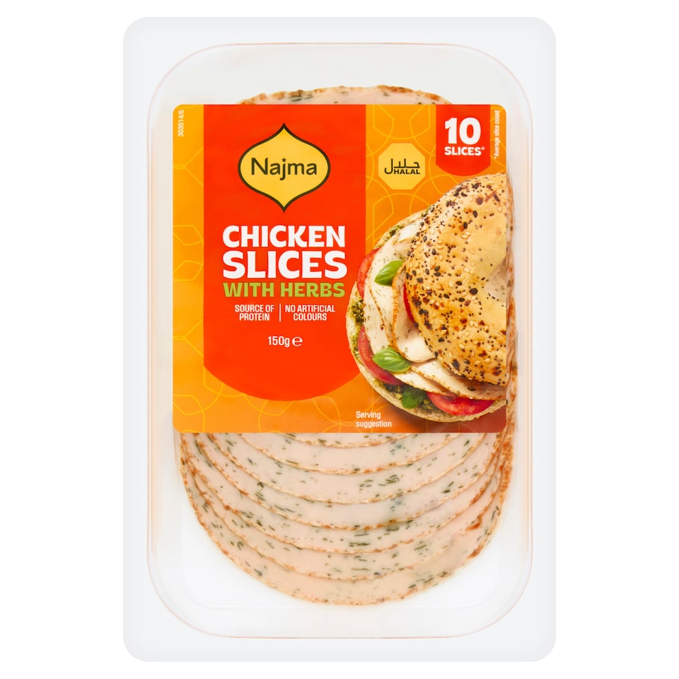 Najma Halal Chicken Slices With Herbs 150g