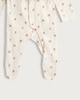 image 3 of F&F Baby 3-Piece Cotton Rich Teddy Print Sleepsuit, Gilet and Hat Set in White