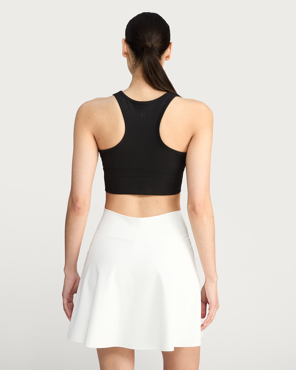 image 1 of F&F Active Ruched Front Crop Top in Black