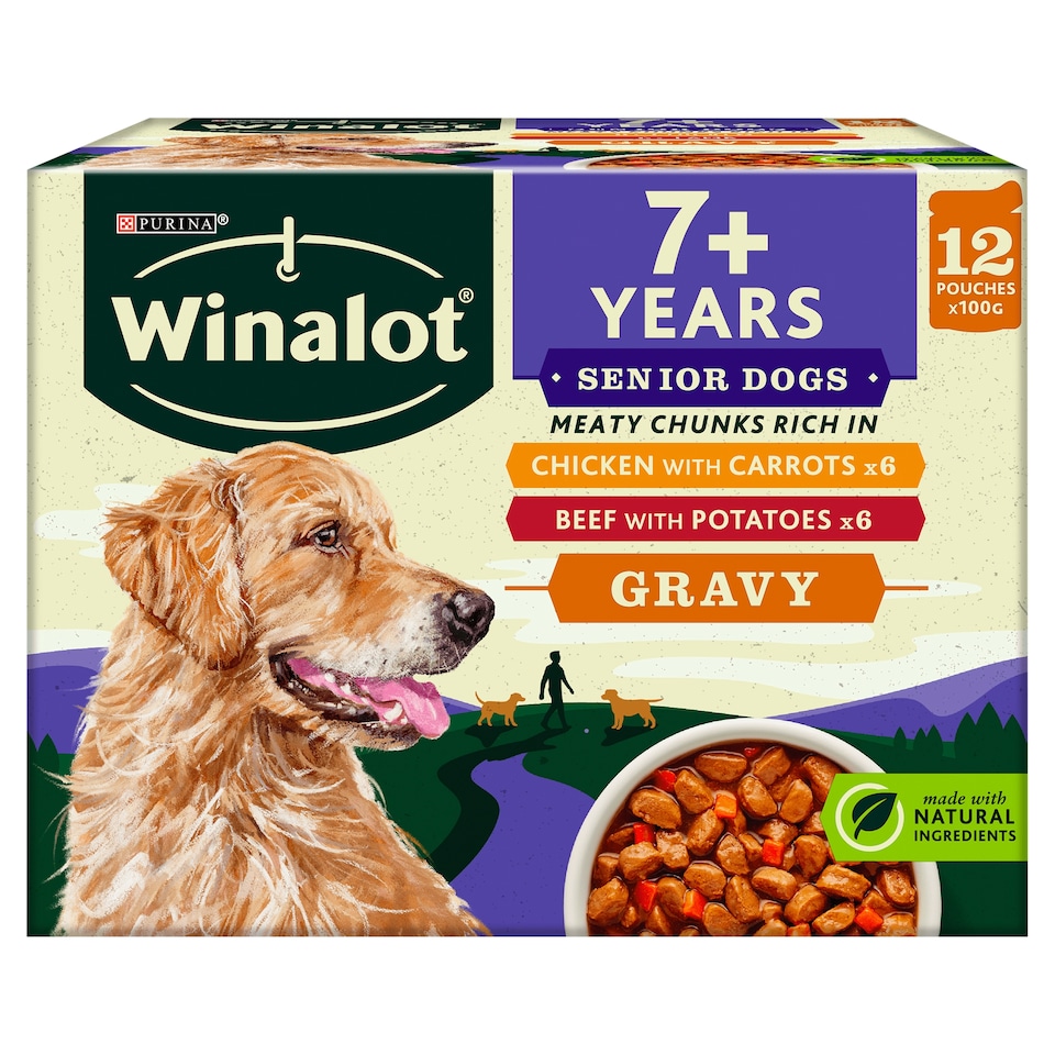 image 1 of Winalot Senior Wet Dog Food Pouches Meat Selection In Gravy 12X100g
