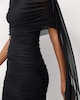 image 3 of F&F Ruched Draped Mini Dress in Black
