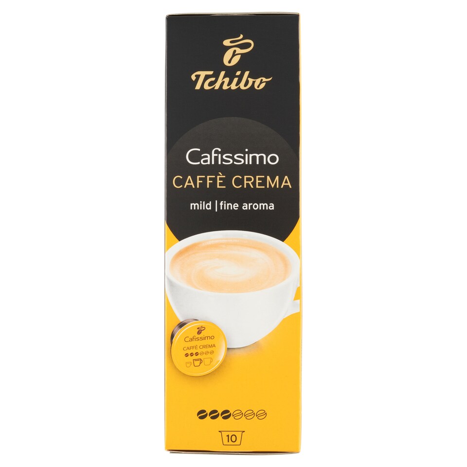 Obrázek 1 pro produkt Tchibo Cafissimo Caffè Crema Fine Aroma pražená mletá káva kapsle 10 x 7g (70g)