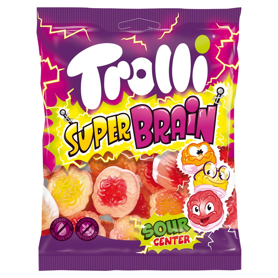 Trolli Super Brain Fruit-Flavored Filled Gummy Candy 150 g
