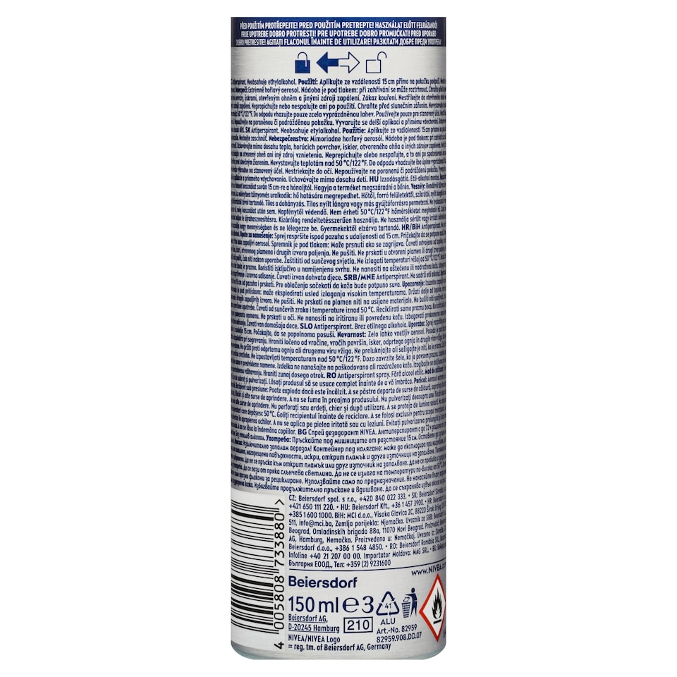Obrázek 1 pro produkt Nivea Men Silver Protect Sprej antiperspirant 150ml