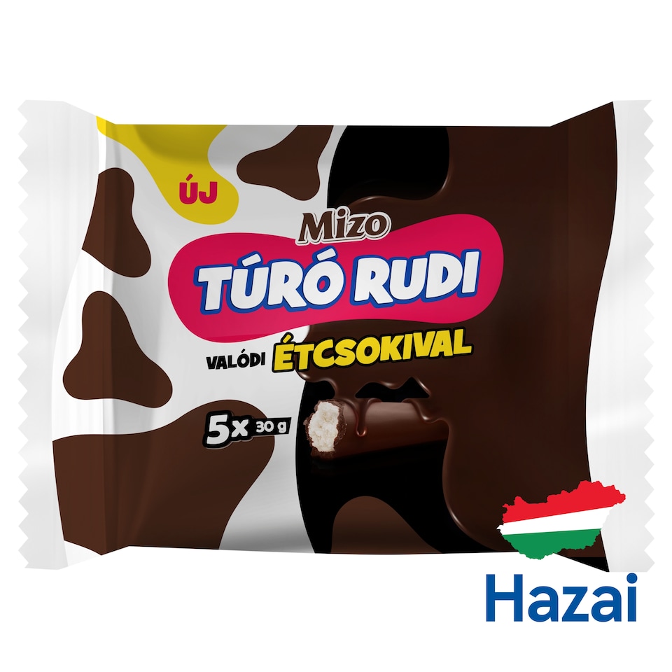 Mizo Túró Rudi natúr túródesszert étcsokoládé bevonattal 5 x 30 g (150 g)