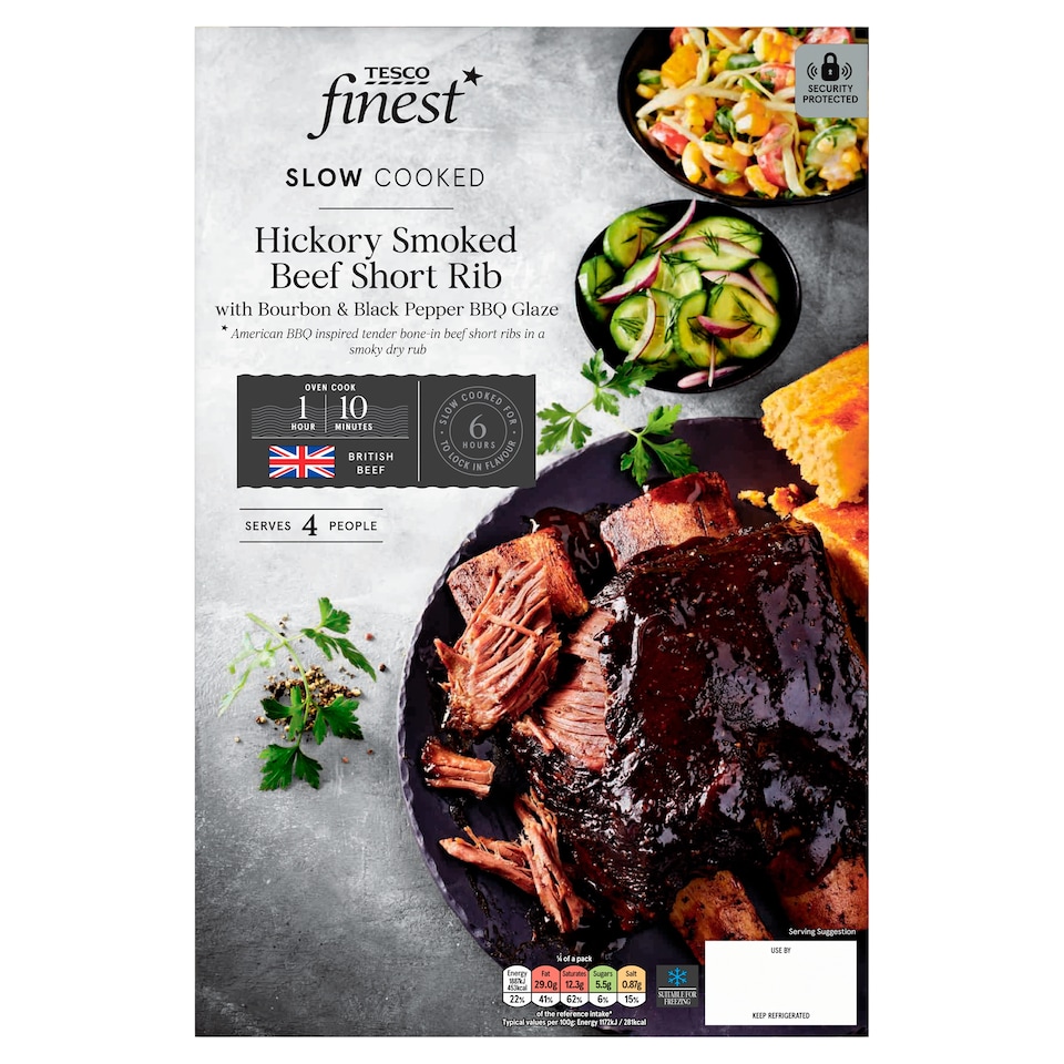 Tesco Finest Hickory Smoked Beef Short Rib with Bourbon & Black Pepper BBQ Glaze 950g