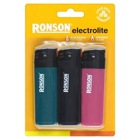 Ronson Electrolite Lighters 3 Pack Cream Tesco Groceries