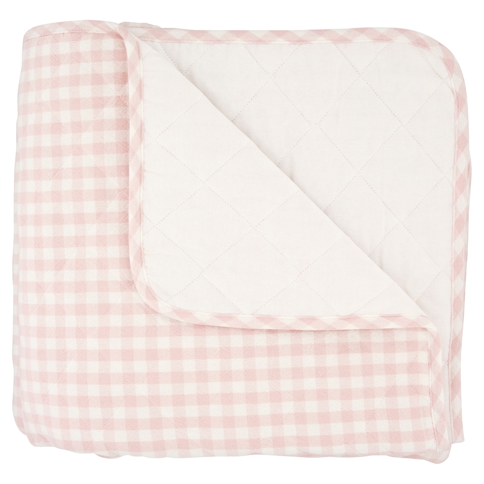 image 1 of F&F Home Pink Gingham Bedspread