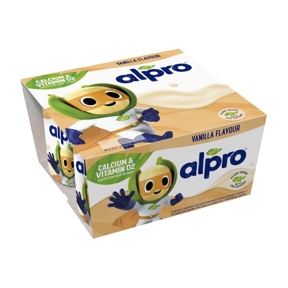 Obrázek 1 pro produkt ALPRO Kids Fermentovaný sójový výrobek - vanilka, obohacený o vápník, jód a vitaminy 4x115g