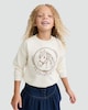 image 1 of F&F Girls Cotton Rich Horse Print Sweatshirt in Cream