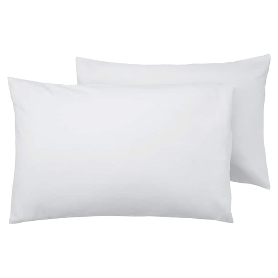 F&F Home Bedding Brushed White Housewife Pillow Case Pair