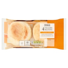 Tesco White English Muffins 4 Pack