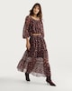 image 3 of F&F Floral Print Puff Sleeved Blouse in Multi Black