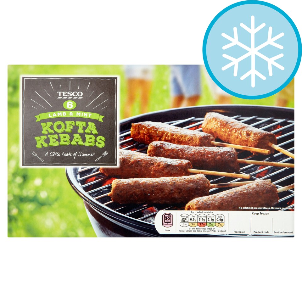 Tesco Bbq Lamb Kofta Kebabs 420G