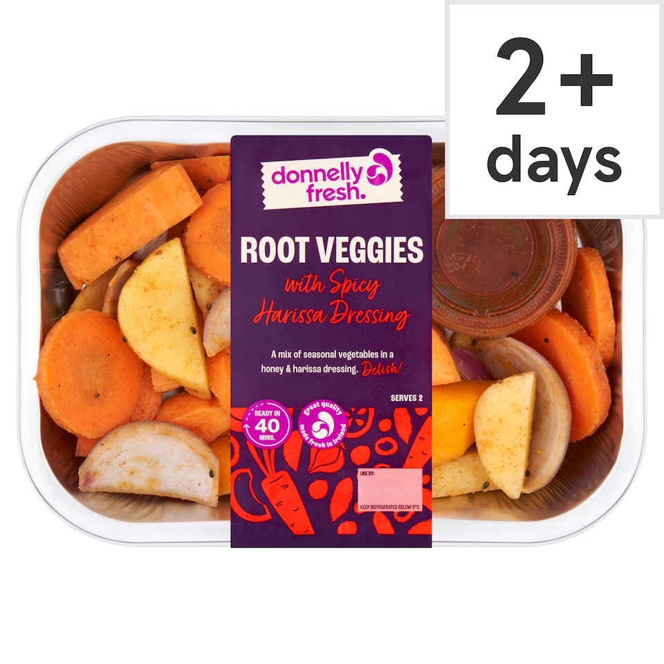 DONNELLY FRESH Root Veggies with Spicy Harissa Dressing 400g