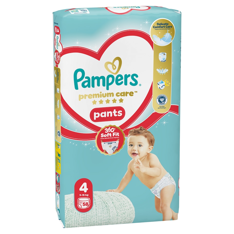image 1 of Pampers Premium Care Pants Size 4, 58 Diapers, 9kg-15kg