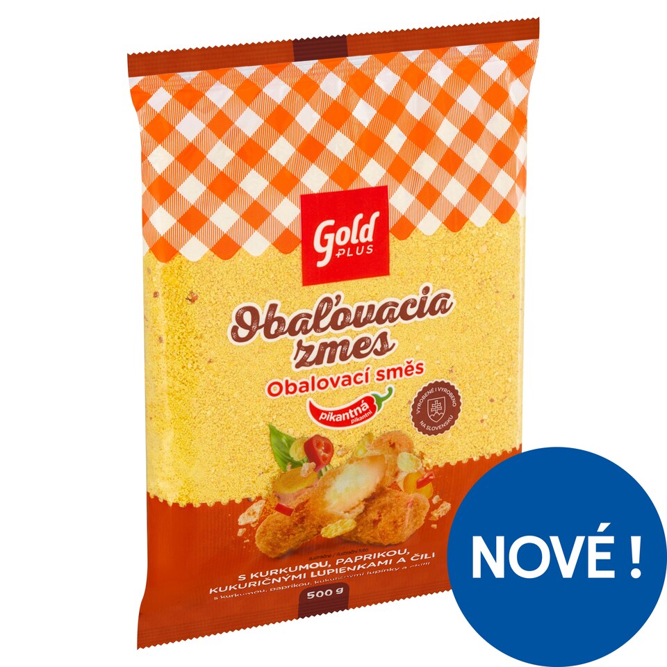 Gold Plus Obalovací směs s kurkumou, paprikou, kukuřičnými lupínky a chilli 500g