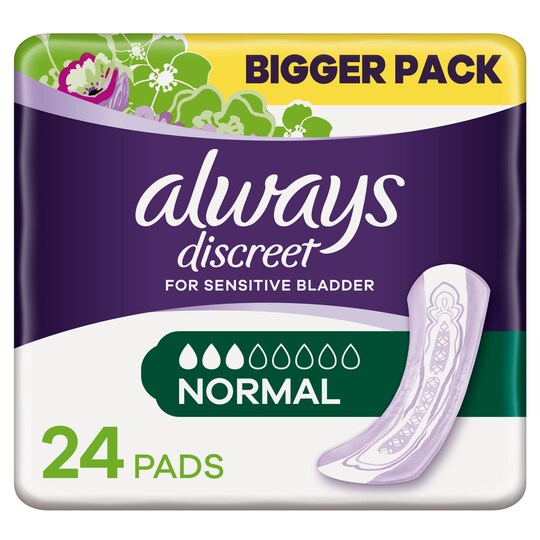 Always Discreet For Sensitive Bladder Normal Pads 24 Pack Tesco Groceries