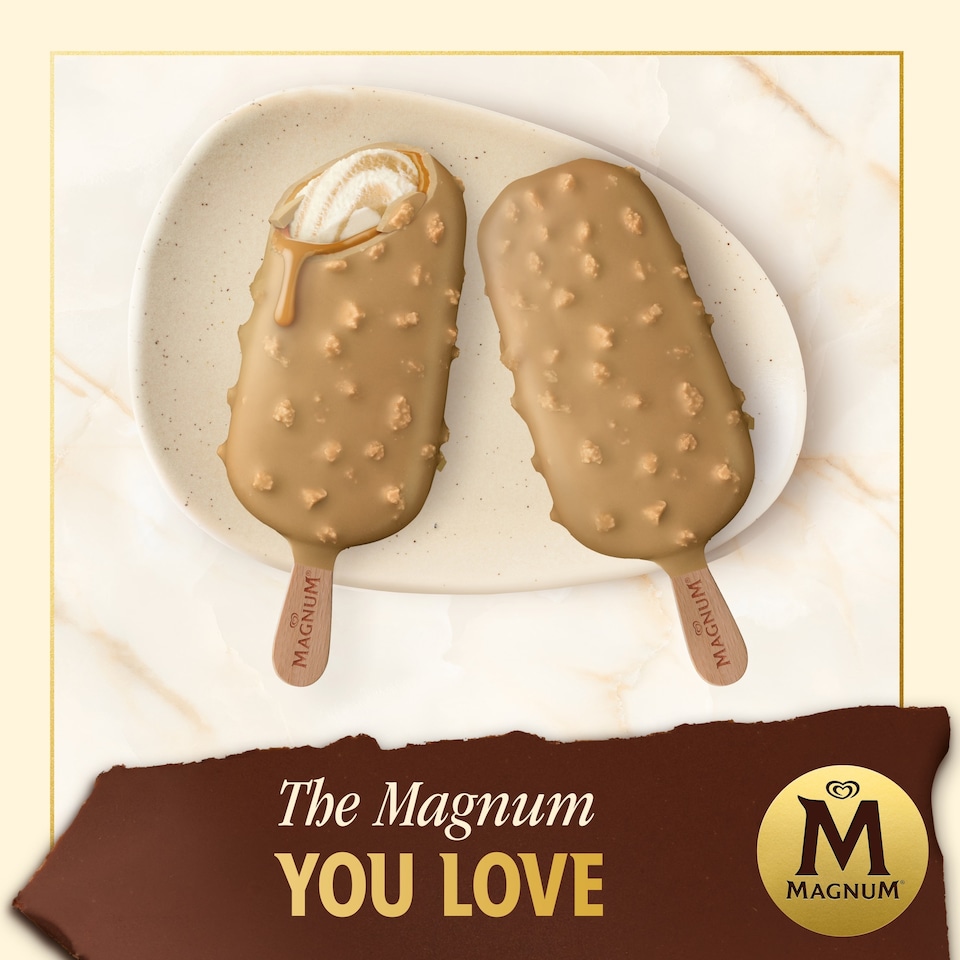 image 1 of Magnum Double Gold Caramel Billionaire Ice Cream Sticks 3x85ml