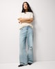 image 2 of F&F Pure Cotton Crew Neck T-Shirt in Cream