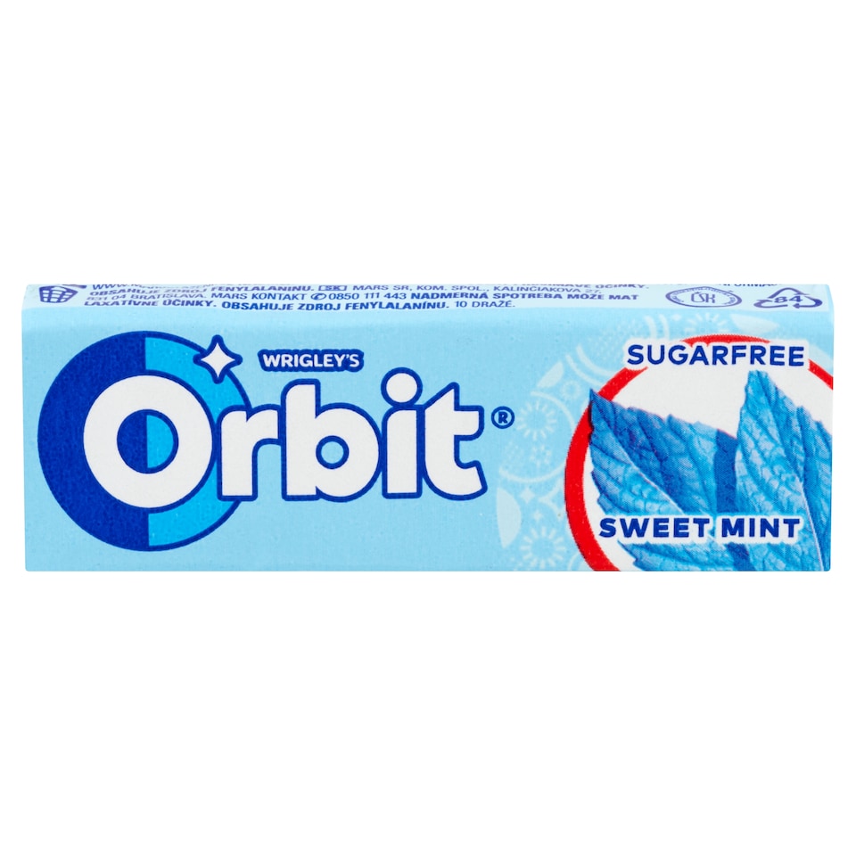 image 1 of Wrigley's Orbit Sweet Mint Sugar Free Chewing Gum with Mint Flavour 10 pcs 14 g