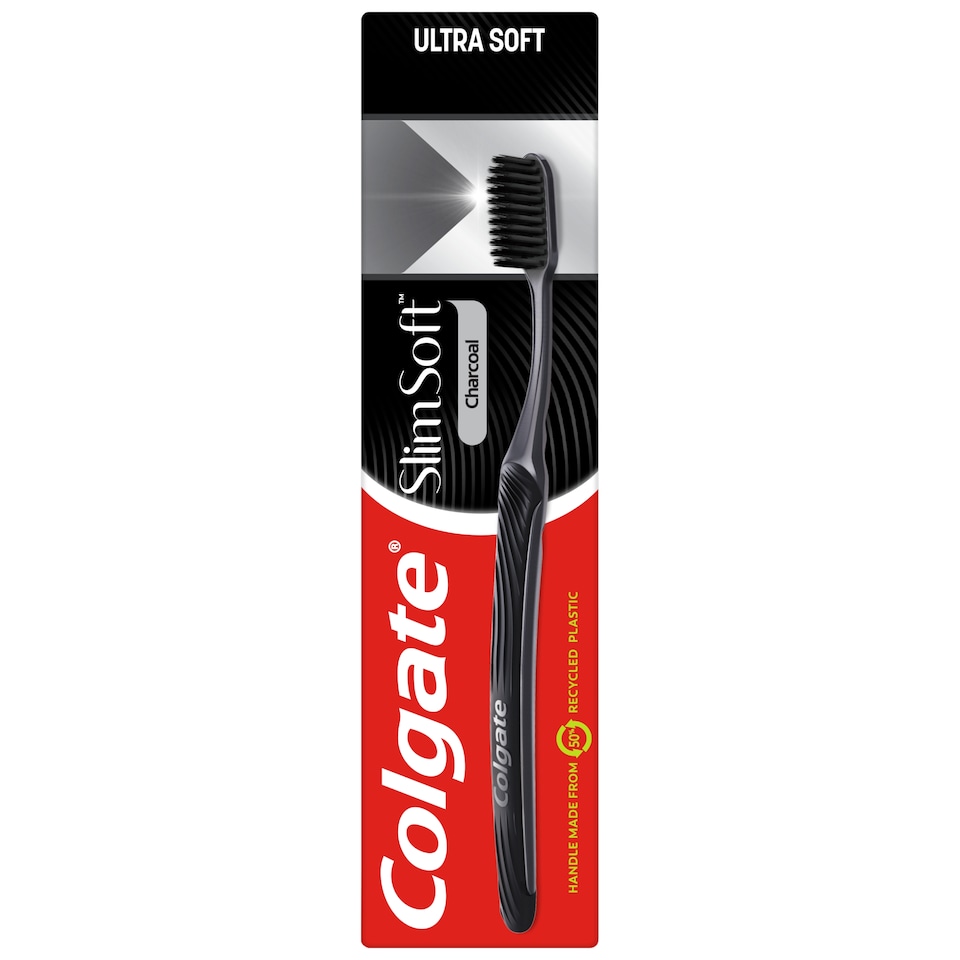 image 1 of Colgate Slim Soft Charcoal manual toothbrush 1 pc