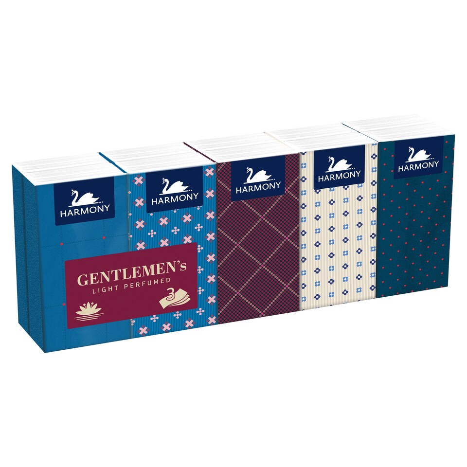 Harmony Gentlemen's Light Perfumed Handkerchiefs 3 Plies 10 x 10 pcs
