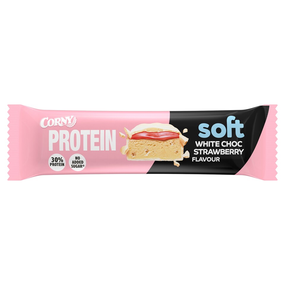 Obrázek 1 pro produkt Corny Protein Soft proteinová tyčinka s náplní s jahodovou příchutí v bílé čokoládě 45g