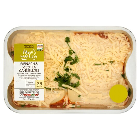 Tesco Spinach & Ricotta Cannelloni 1.2kg Tesco Groceries