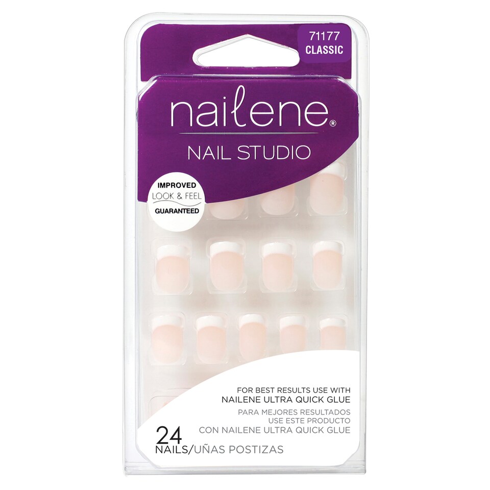 Nailene Nail Studio Short French 71177 24 Pack