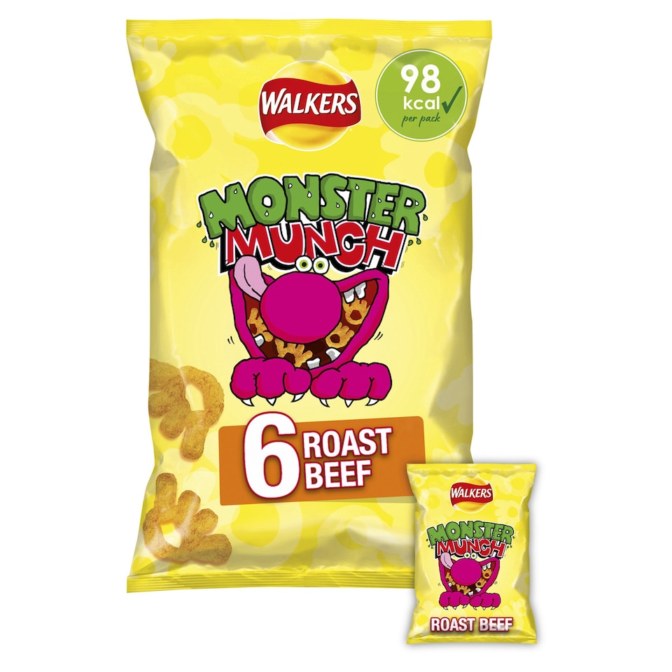 image 1 of Walkers Monster Munch Roast Beef Multipack Crisps 6x20g