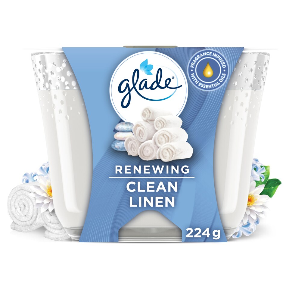 image 1 of Glade Large Candle Pure Clean Linen 224G