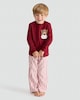image 1 of F&F Boys Pure Cotton Reindeer Pocket Top and Trousers Pyjamas in Red