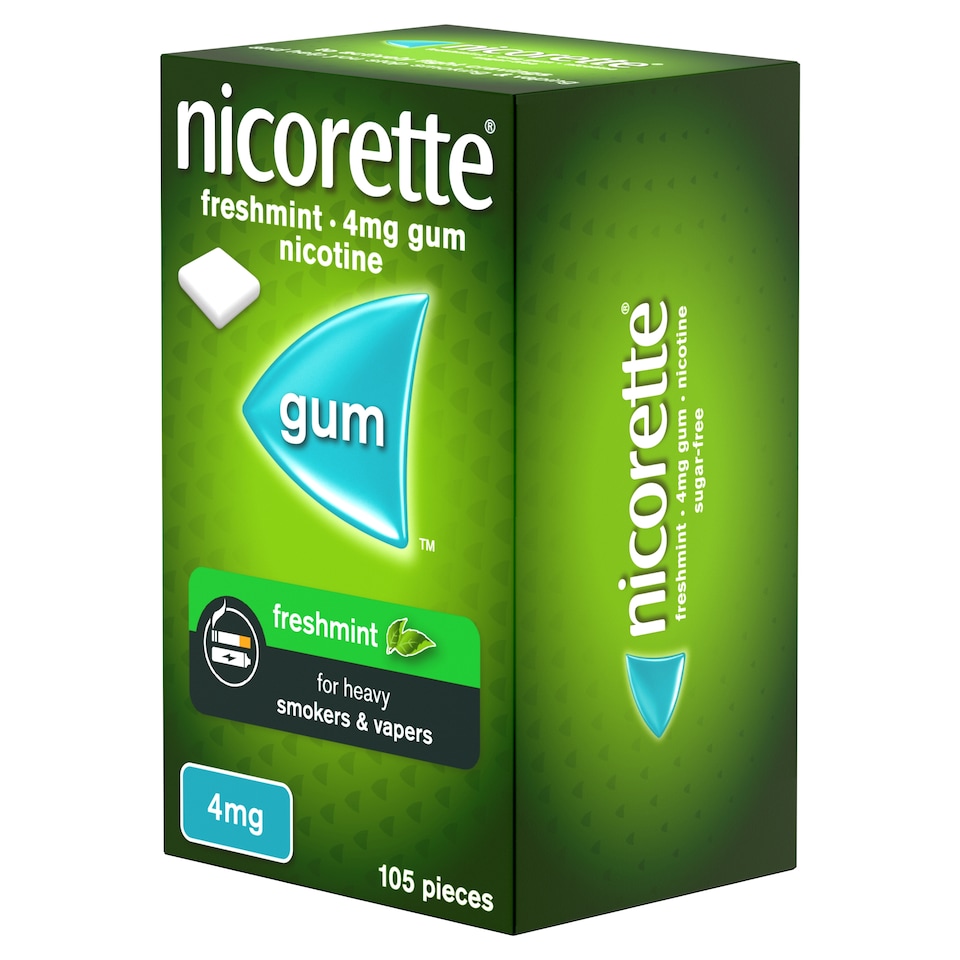 image 1 of Nicorette Stop Smoking Aid 4mg Nicotine Gum - Freshmint 105s